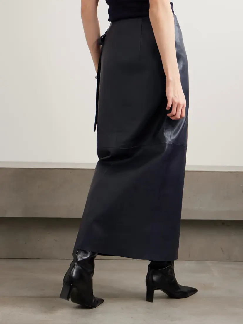Nour Hammour Paneled Leather Maxi Wrap Skirt | Thumbnail 4 Nour Hammour Paneled Leather Maxi Wrap Skirt | Thumbnail 4