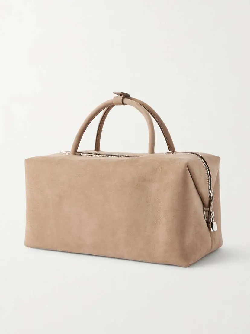 Max Mara Leather-trimmed Nubuck Tote | Thumbnail 4 Max Mara Leather-trimmed Nubuck Tote | Thumbnail 4