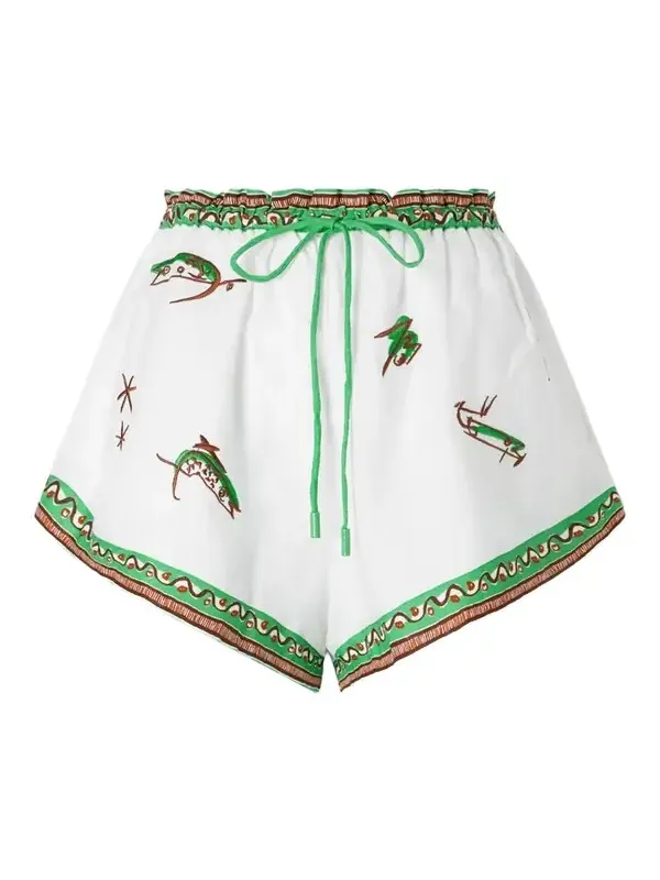 Wanda Embroidered Linen Shorts