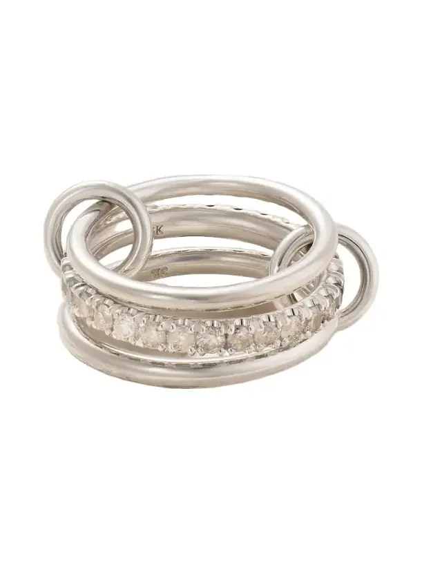 Petunia Sterling Silver Diamond Ring
