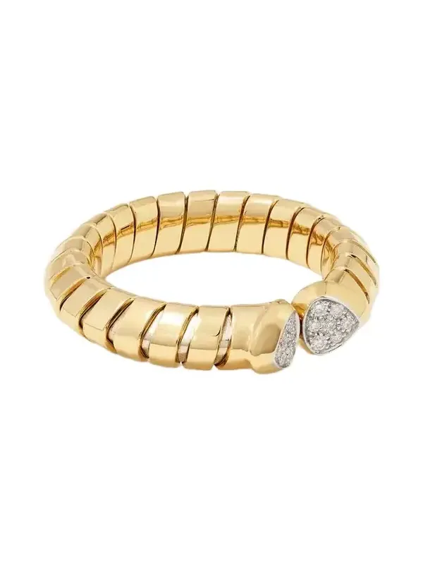 Trisolina 18-karat Gold, Silver And Diamond Ring Trisolina 18-karat Gold, Silver And Diamond Ring