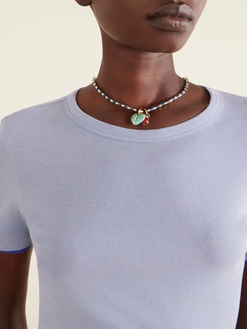Roxanne Assoulin The Bar Gold-tone, Lapis Lazuli, Turquoise And Carnelian Necklace - Blue | Thumbnail 2 Roxanne Assoulin The Bar Gold-tone, Lapis Lazuli, Turquoise And Carnelian Necklace - Blue | Thumbnail 2