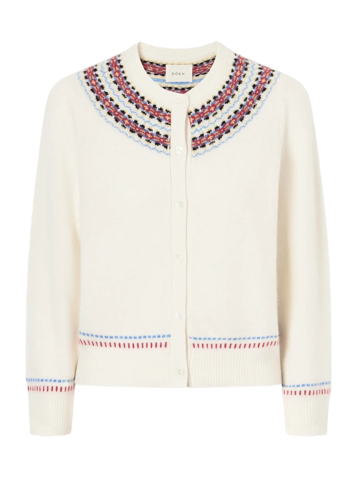 Olympe Embroidered Wool And Cashmere-blend Cardigan - Neutrals