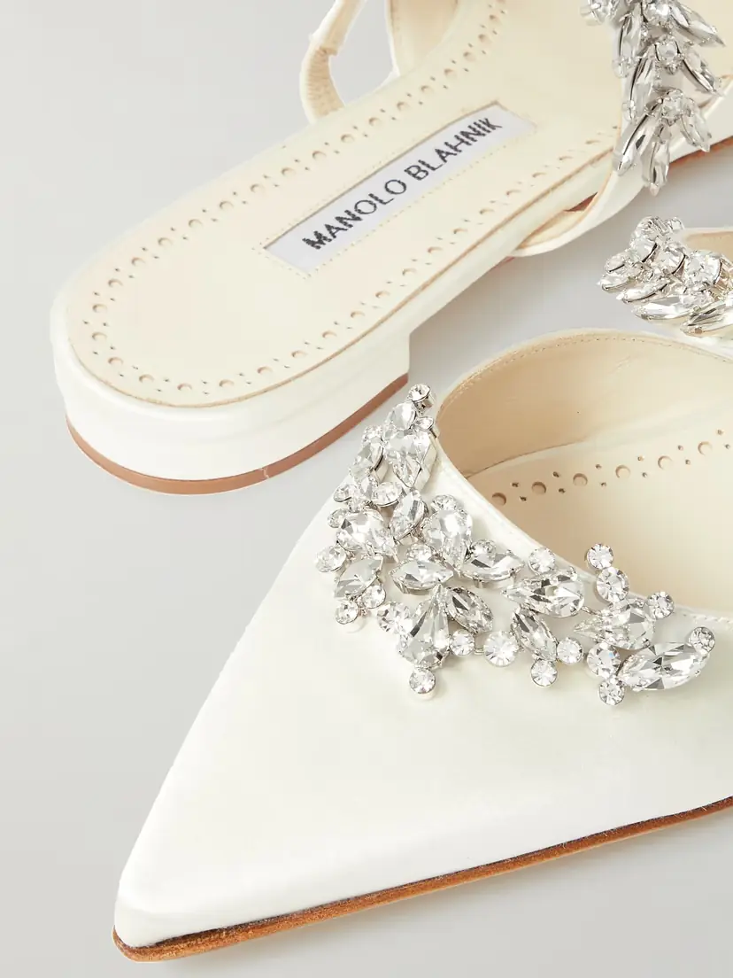 Manolo Blahnik Lurum 45 Crystal-embellished Satin Slippers | Thumbnail 4 Manolo Blahnik Lurum 45 Crystal-embellished Satin Slippers | Thumbnail 4