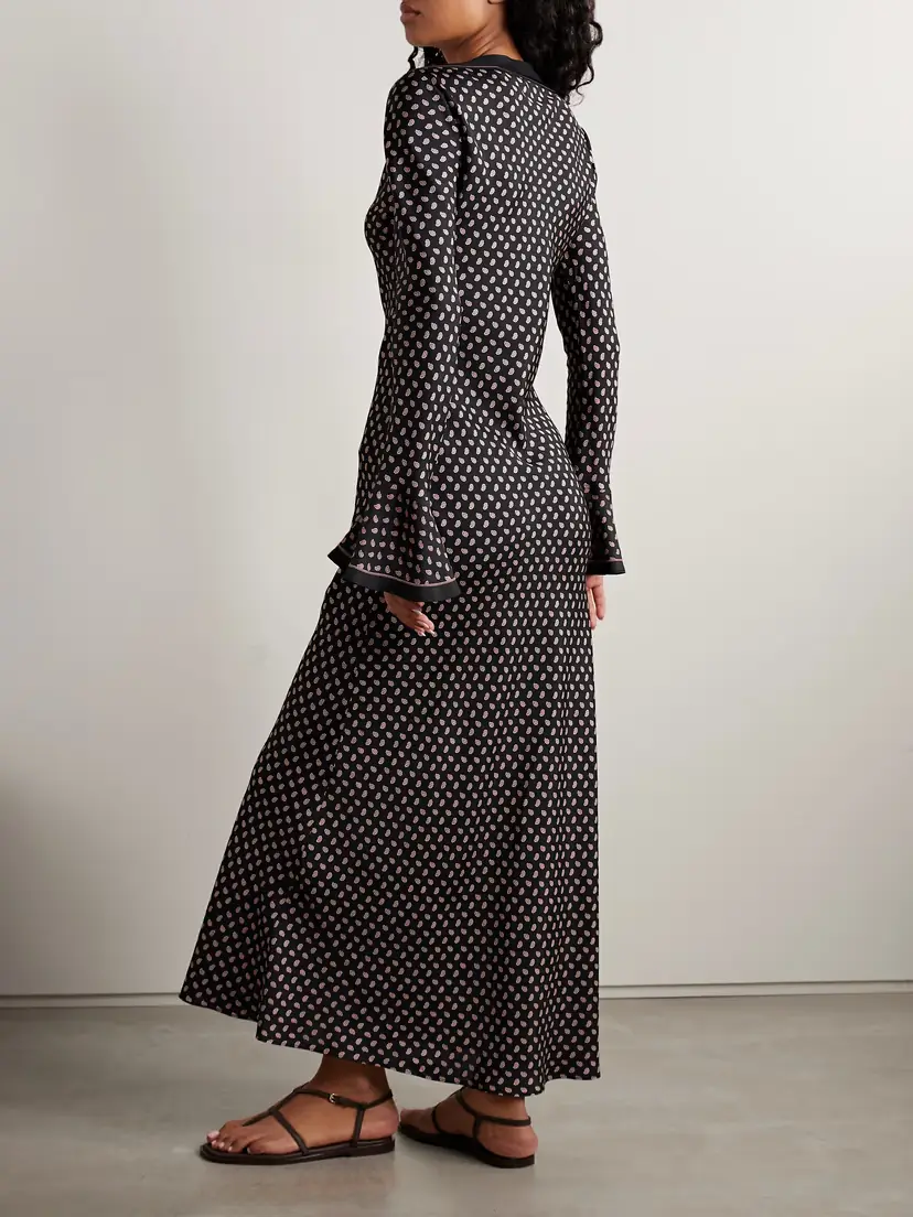 DÔEN Davina Paisley-print Silk-blend Twill Midi Dress | Thumbnail 3
