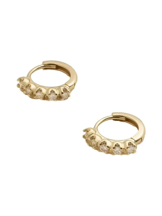 18-karat Gold Diamond Hoop Earrings 18-karat Gold Diamond Hoop Earrings