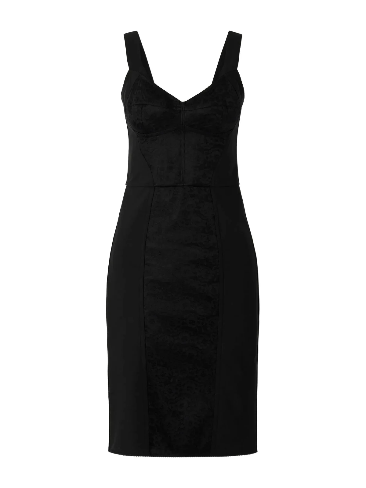 Lace-paneled Jersey Midi Dress