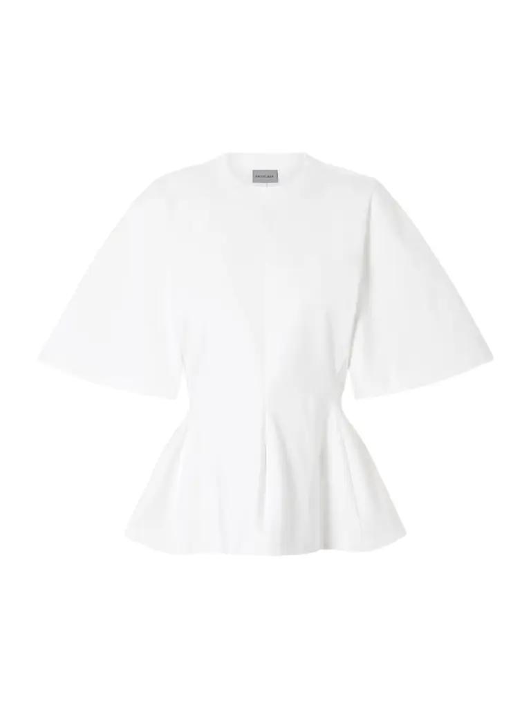 Shaped Flared Cotton-jersey T-shirt