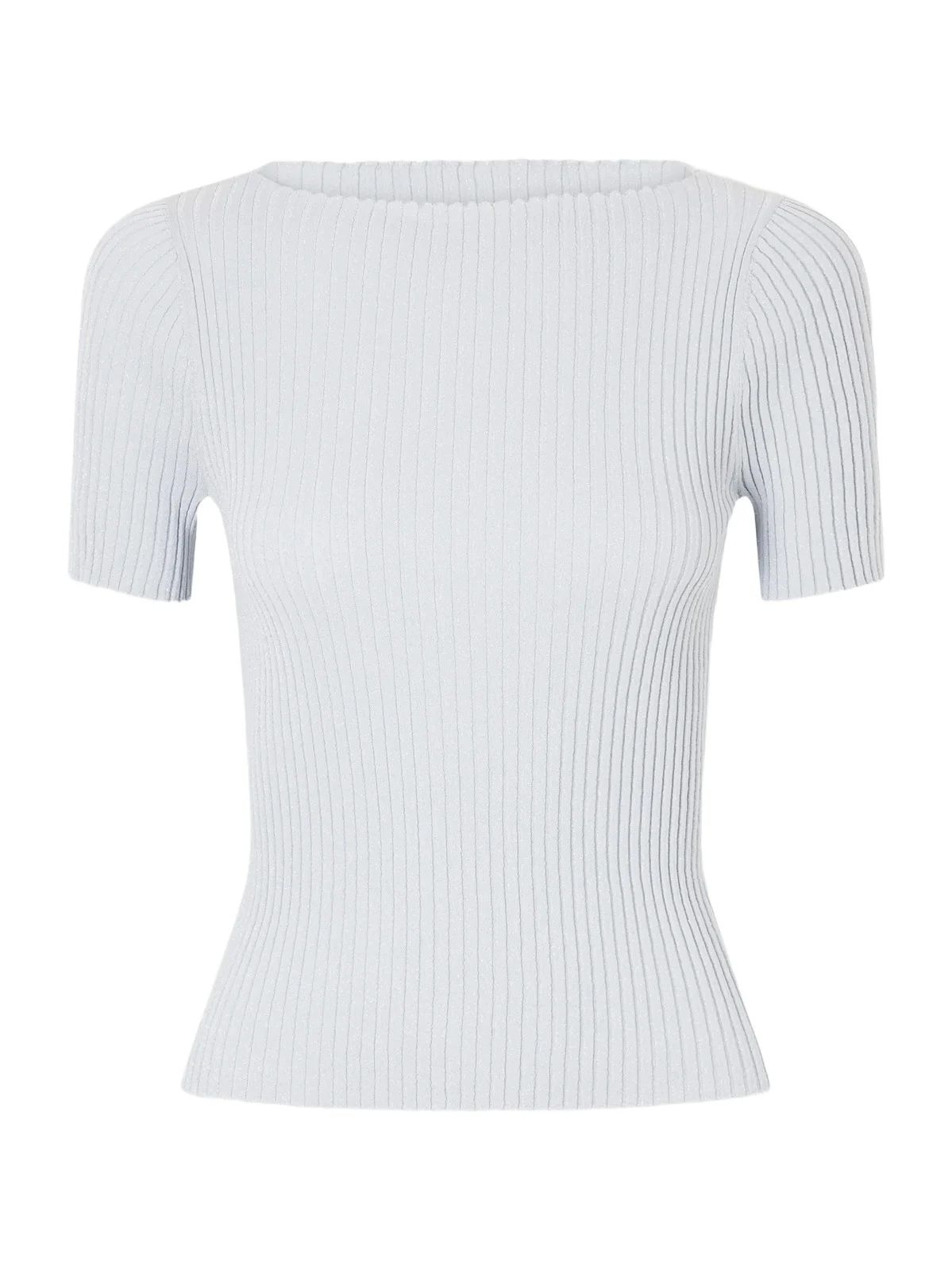 LESET Blake Metallic Ribbed-knit T-shirt