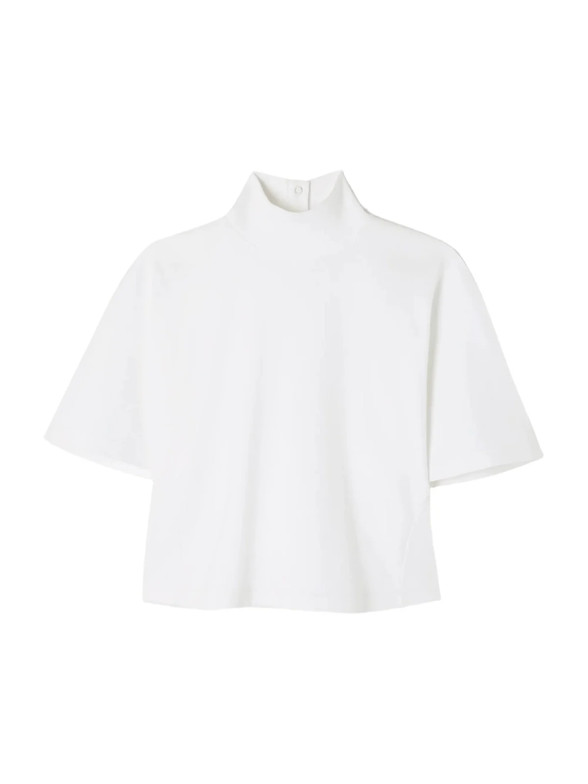 Cropped Cotton-jersey Turtleneck T-shirt