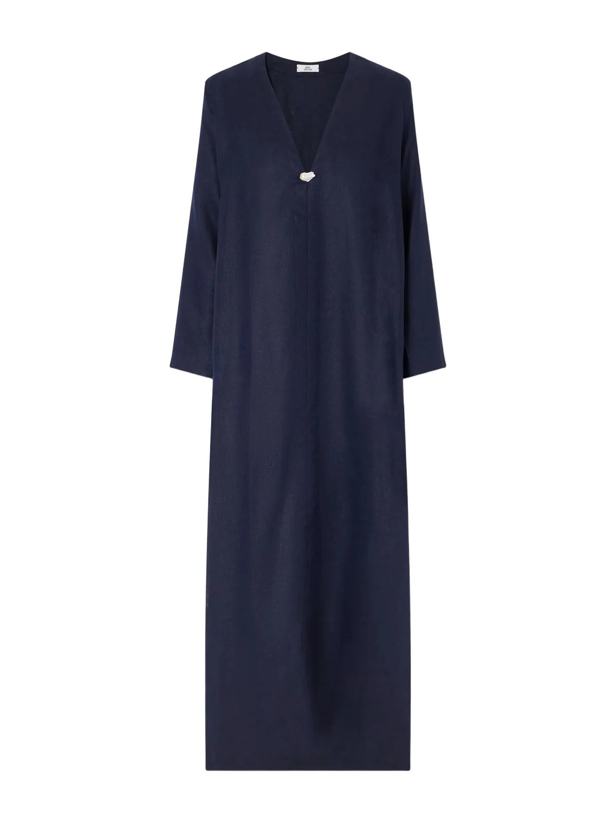 Pearl-embellished Linen Kaftan