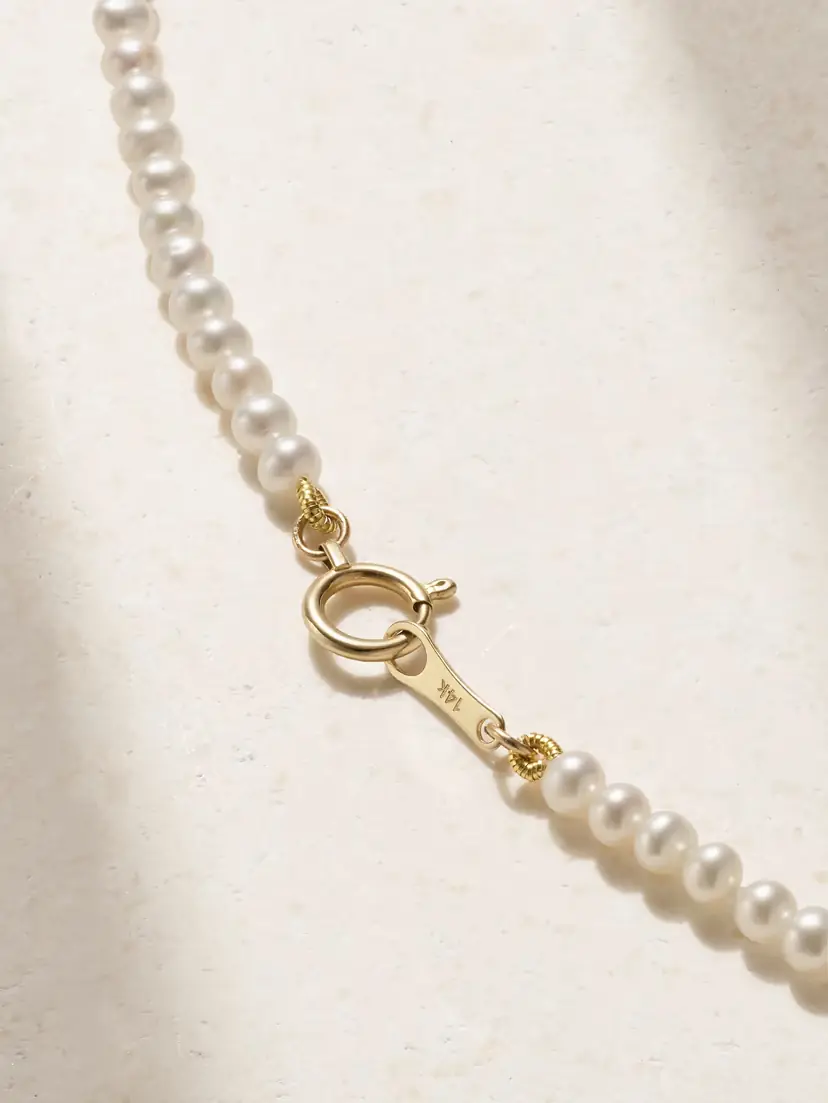 Mizuki 14-karat Gold, Pearl And Diamond Necklace | Thumbnail 3