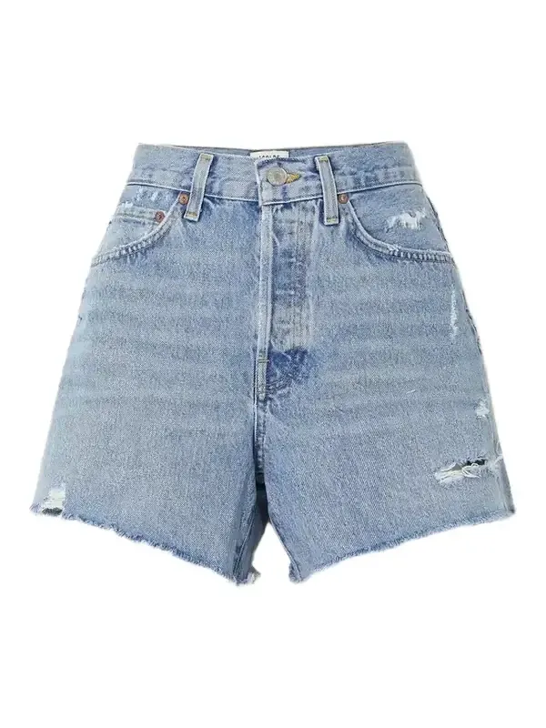 AGOLDE Parker Long Distressed Organic Denim Shorts