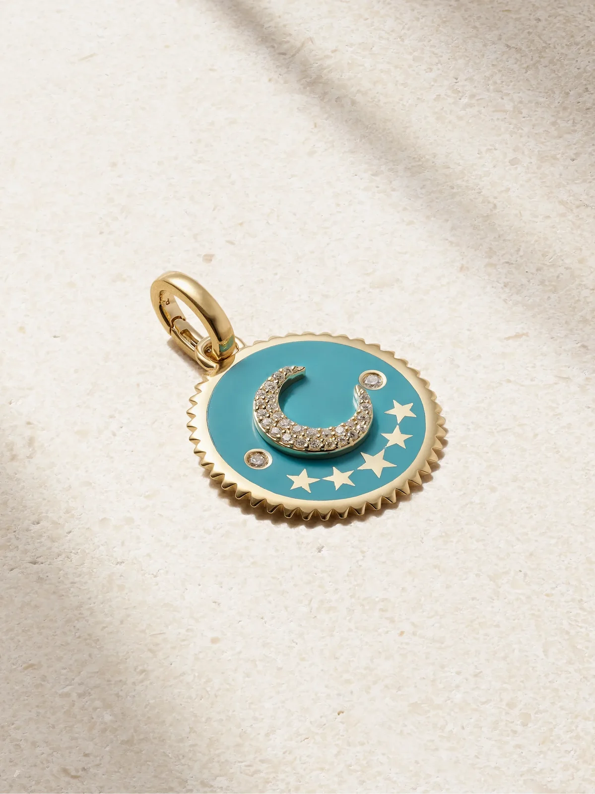 Crescent Medium 18-karat Gold, Enamel And Diamond Pendant Crescent Medium 18-karat Gold, Enamel And Diamond Pendant