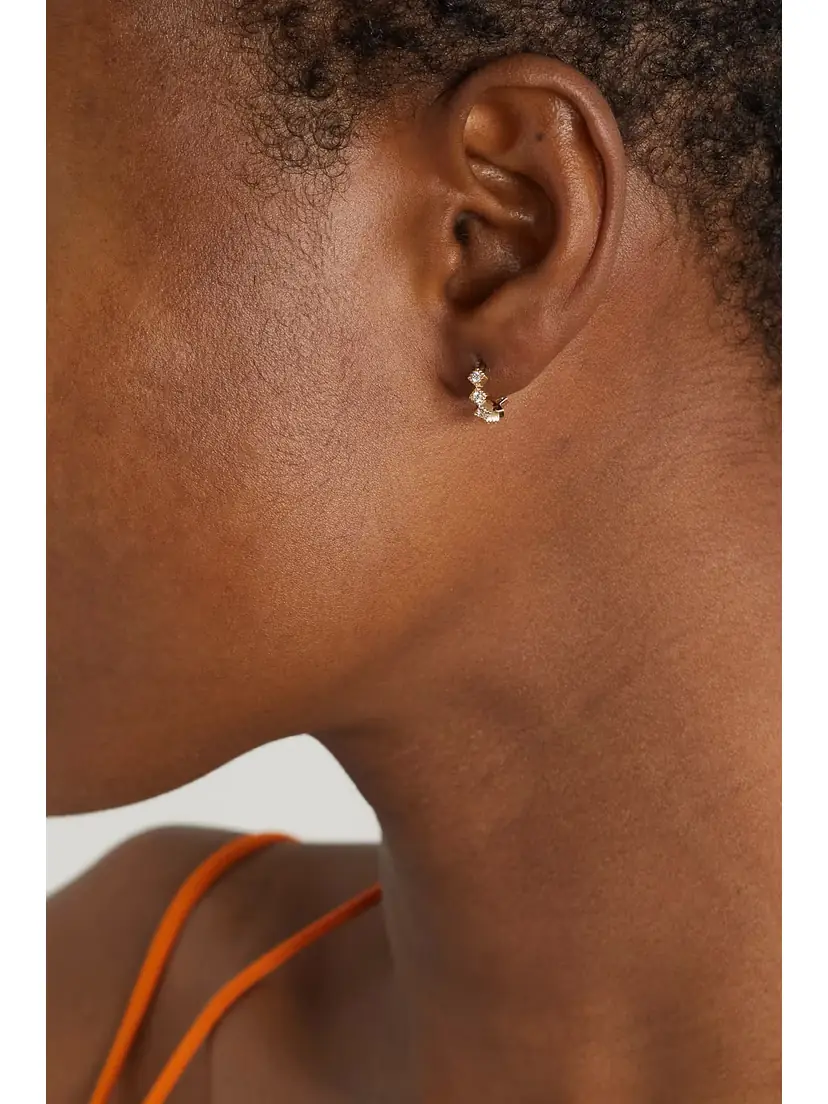 Jacquie Aiche 14-karat Gold Diamond Single Hoop Earring | Thumbnail 2