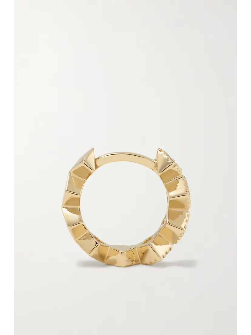 Jacquie Aiche 14-karat Gold Diamond Single Hoop Earring | Thumbnail 3