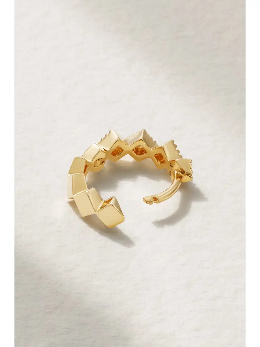 Jacquie Aiche 14-karat Gold Diamond Single Hoop Earring | Thumbnail 4