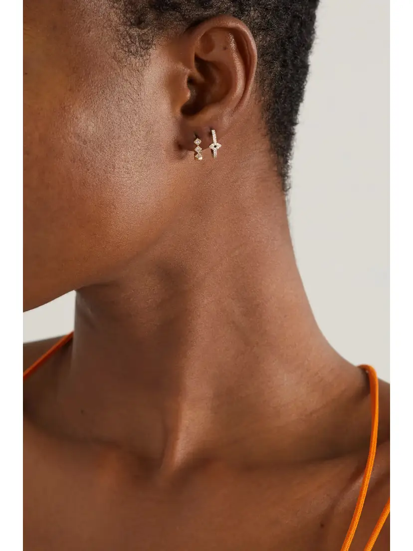 Jacquie Aiche 14-karat Gold Diamond Single Hoop Earring | Thumbnail 5