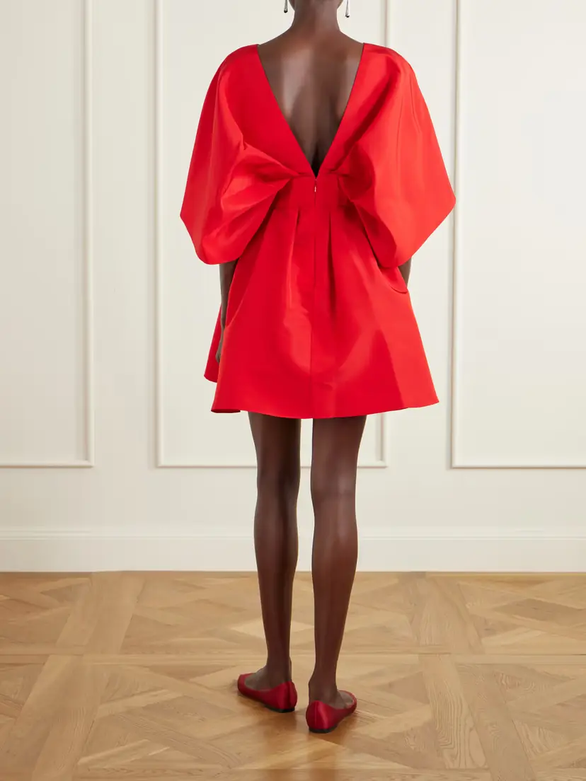 Carolina Herrera Pleated Silk-faille Mini Dress | Thumbnail 3 Carolina Herrera Pleated Silk-faille Mini Dress | Thumbnail 3