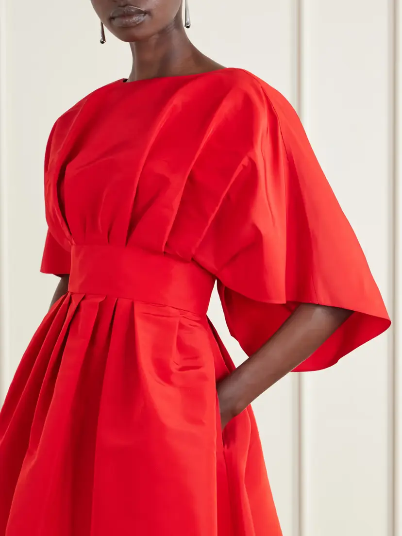 Carolina Herrera Pleated Silk-faille Mini Dress | Thumbnail 4 Carolina Herrera Pleated Silk-faille Mini Dress | Thumbnail 4