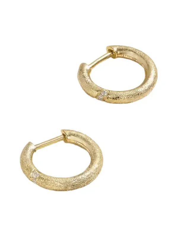 9-karat Gold Diamond Hoop Earrings 9-karat Gold Diamond Hoop Earrings