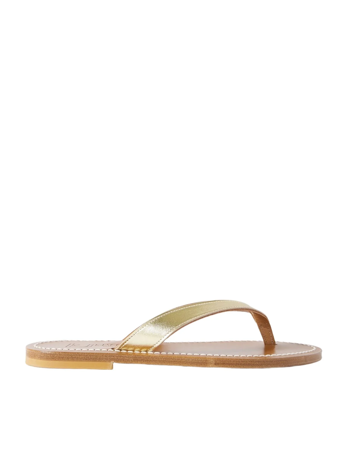 K Jacques St Tropez Torino Metallic Leather Sandals