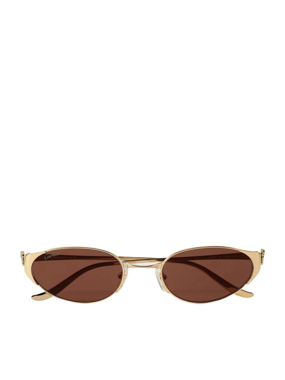 Cartier Eyewear Panthère De Cartier Oval-frame Gold-tone Sunglasses