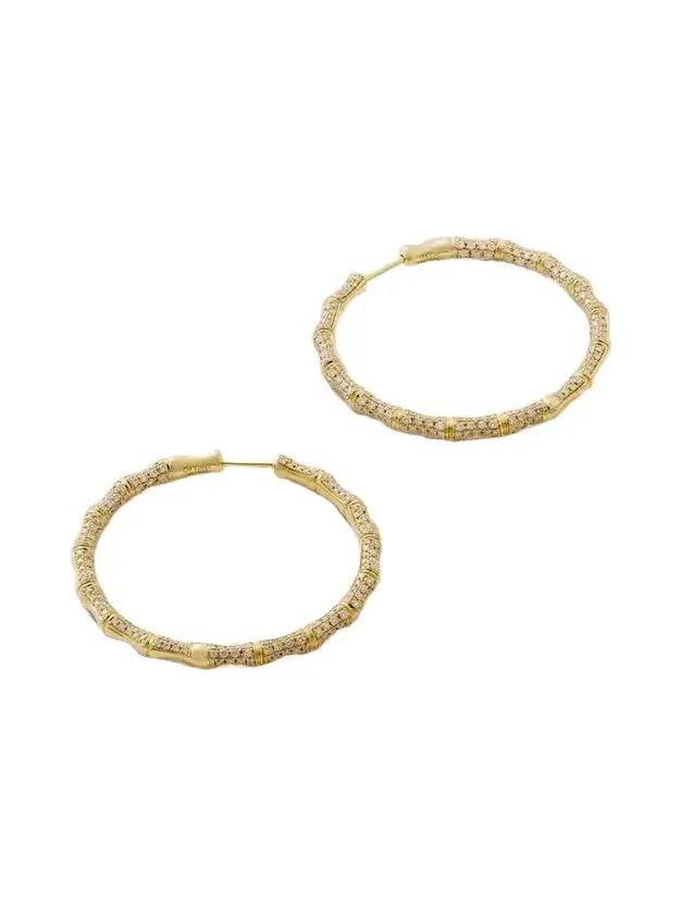 Bamboo 18-karat Gold Diamond Hoop Earrings