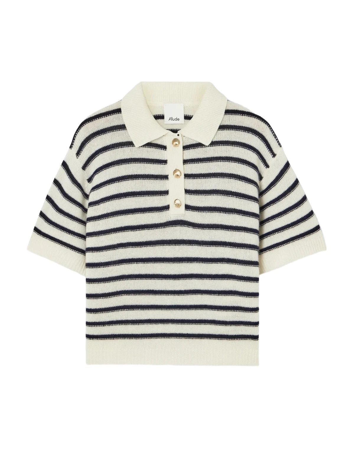 Striped Wool And Cashmere-blend Polo Sweater Striped Wool And Cashmere-blend Polo Sweater