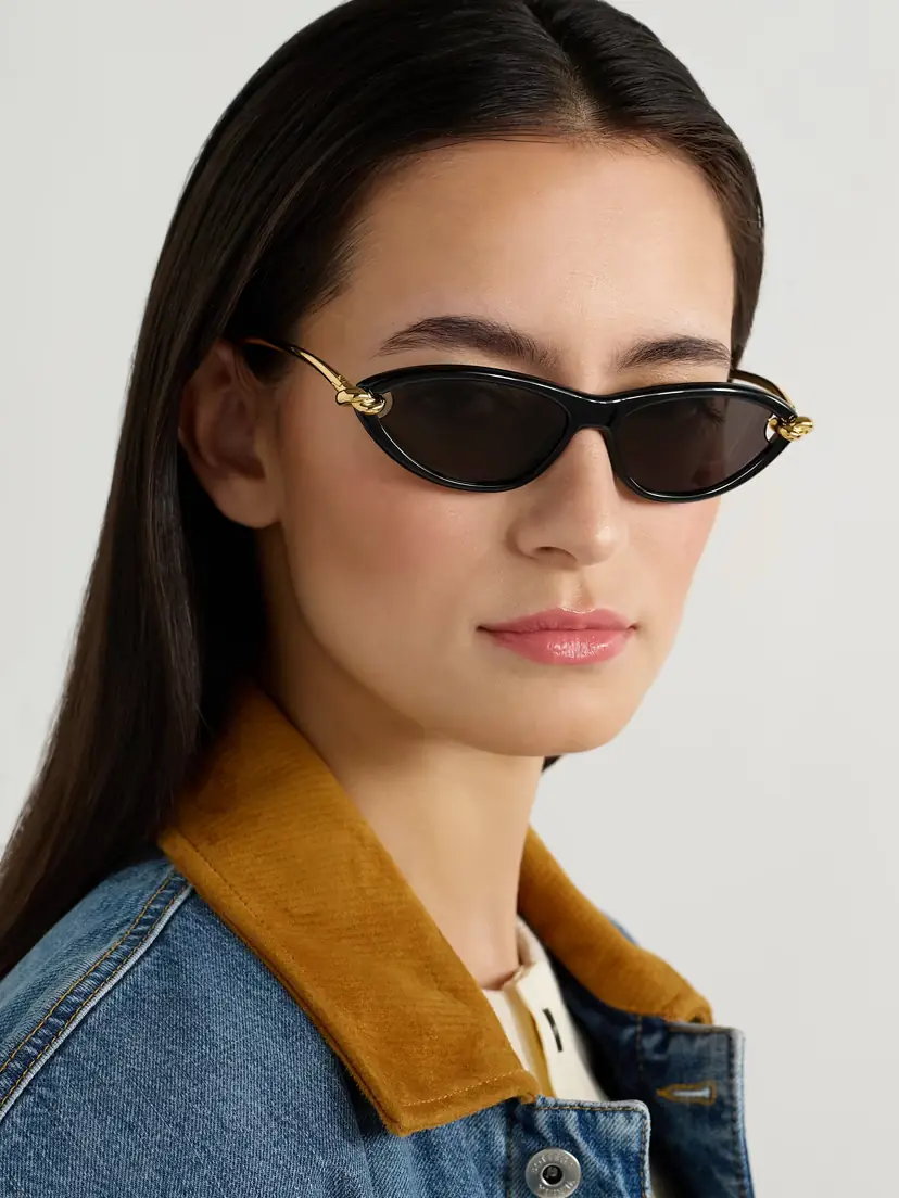 Bottega Veneta Eyewear New Knot Cat-eye Acetate And Gold-tone Sunglasses | Thumbnail 2 Bottega Veneta Eyewear New Knot Cat-eye Acetate And Gold-tone Sunglasses | Thumbnail 2