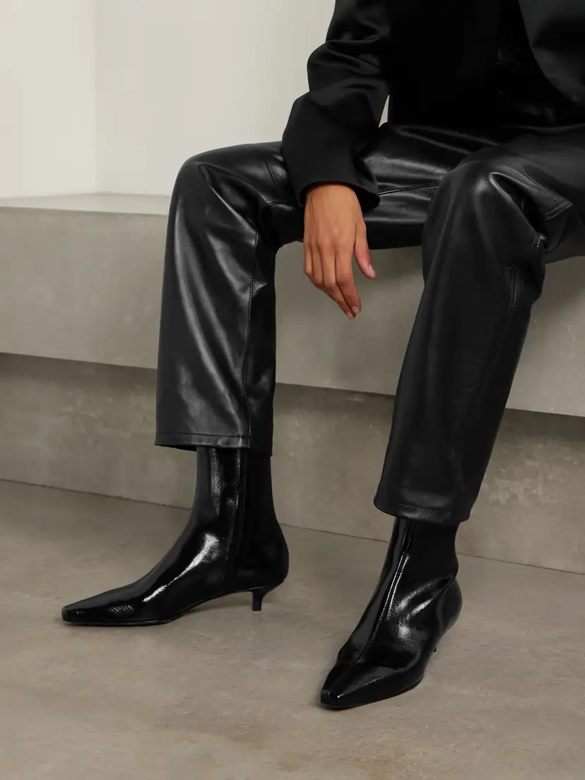 TOTEME Glossed-leather Ankle Boots | Thumbnail 2 TOTEME Glossed-leather Ankle Boots | Thumbnail 2