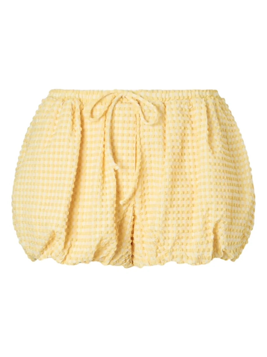 Simkhai Addie Checked Seersucker Shorts