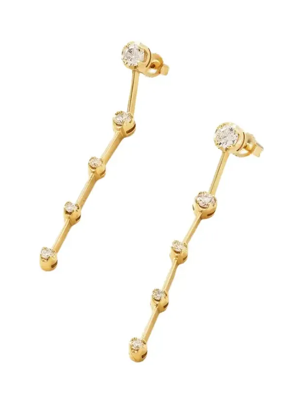 Linear 5 Illusion 18-karat Gold Diamond Earrings Linear 5 Illusion 18-karat Gold Diamond Earrings
