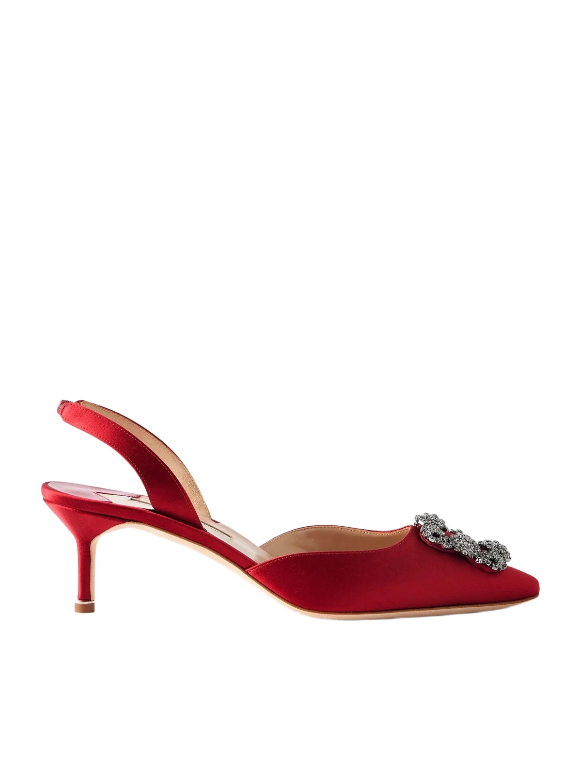 Hangisli 50 Embellished Satin Slingback Pumps Hangisli 50 Embellished Satin Slingback Pumps