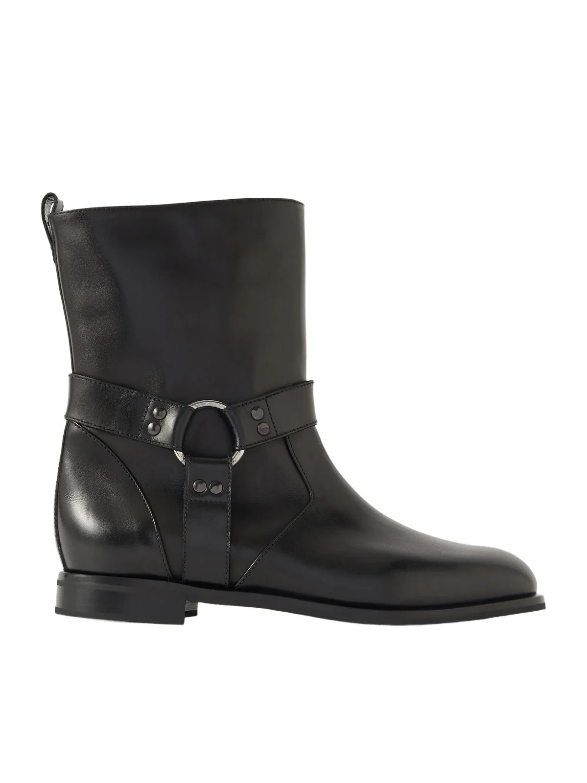 Manolo Blahnik Calica Buckled Leather Biker Boots