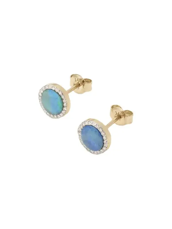 14-karat Gold, Opal And Diamond Earrings - Blue 14-karat Gold, Opal And Diamond Earrings - Blue