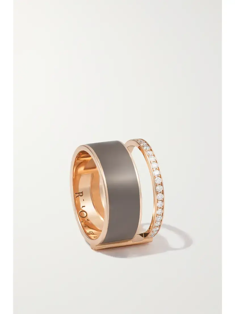 Repossi Berbere 18-karat Rose Gold, Lacquer And Diamond Ring | Thumbnail 5 Repossi Berbere 18-karat Rose Gold, Lacquer And Diamond Ring | Thumbnail 5