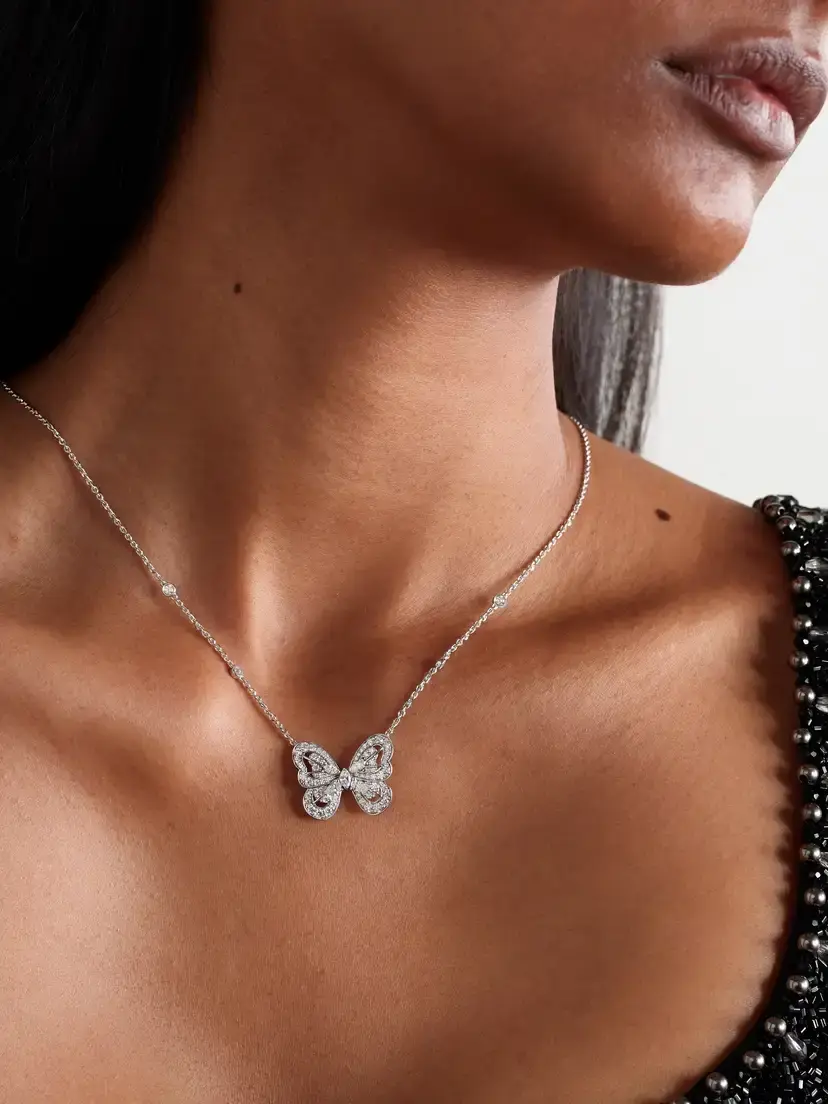 De Beers London Portraits Of Nature Butterfly 18-karat White Gold Diamond Necklace | Thumbnail 2 De Beers London Portraits Of Nature Butterfly 18-karat White Gold Diamond Necklace | Thumbnail 2