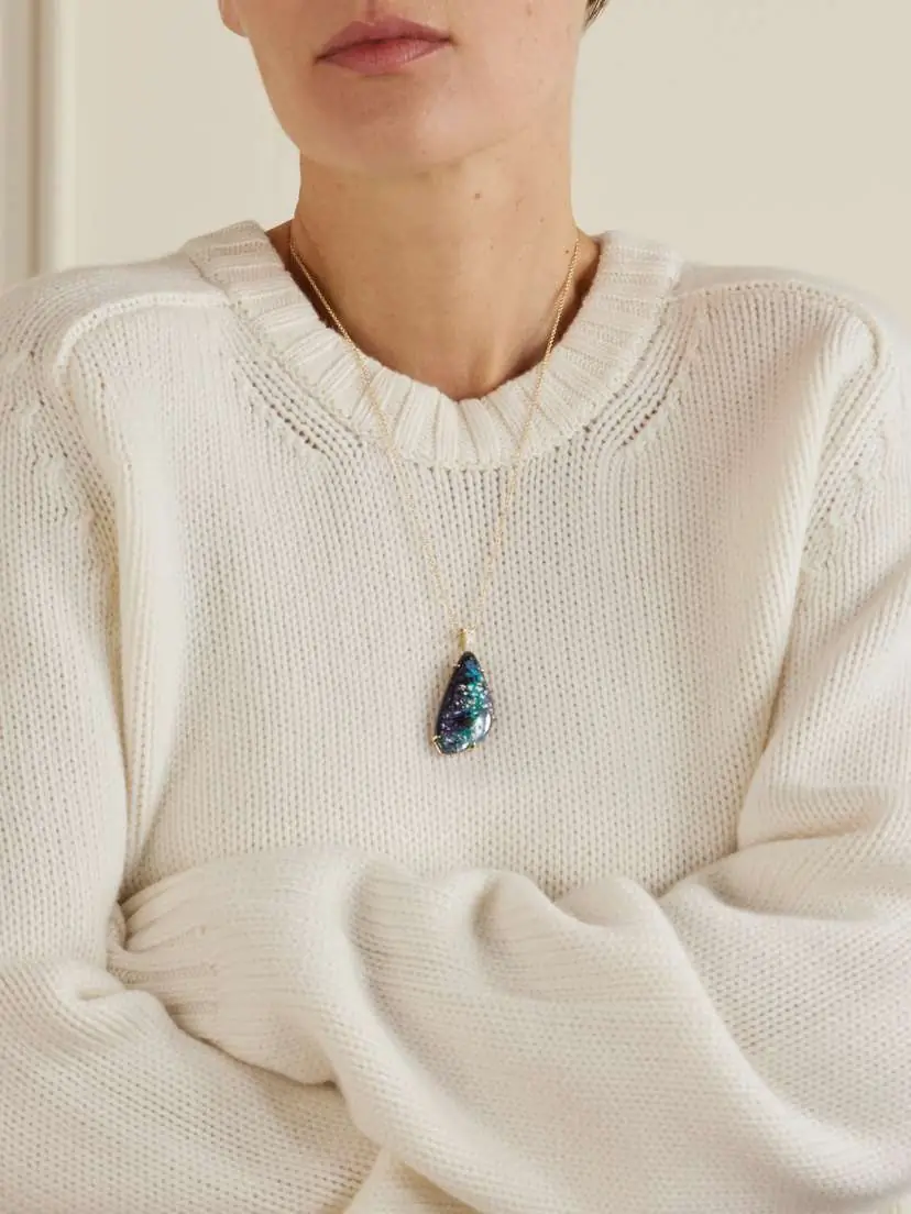 Jacquie Aiche 14-karat Gold, Opal And Diamond Pendant | Thumbnail 4 Jacquie Aiche 14-karat Gold, Opal And Diamond Pendant | Thumbnail 4