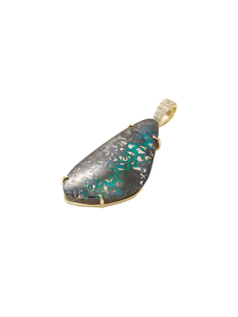 14-karat Gold, Opal And Diamond Pendant 14-karat Gold, Opal And Diamond Pendant