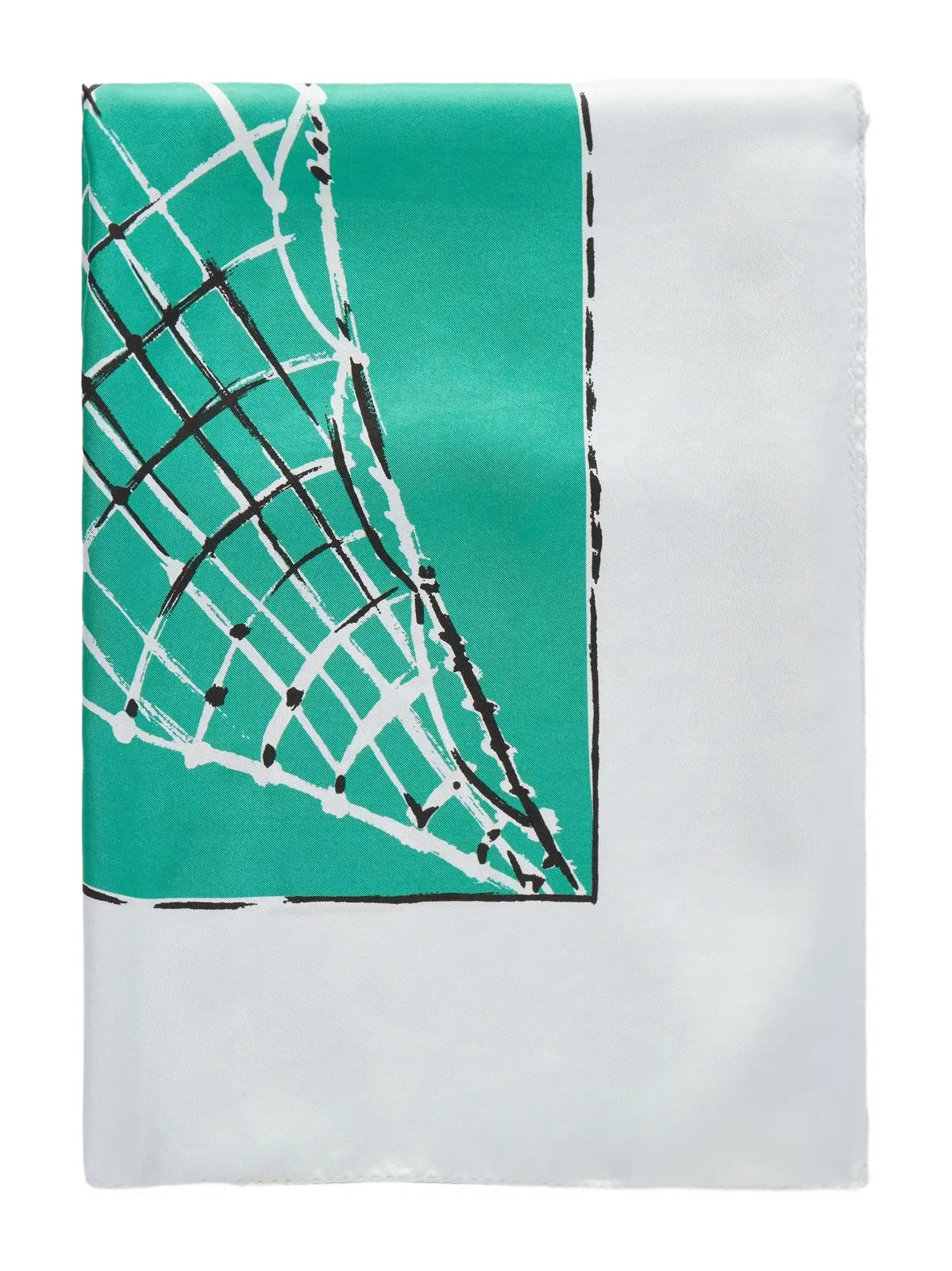 Fishnet Printed Silk-twill Scarf
