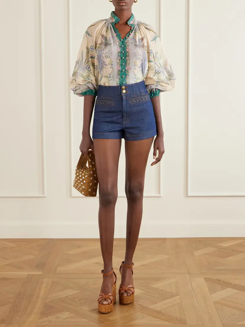 Zimmermann Indra Billow Metallic Cotton And Silk-blend Blouse - Multi | Thumbnail 2 Zimmermann Indra Billow Metallic Cotton And Silk-blend Blouse - Multi | Thumbnail 2