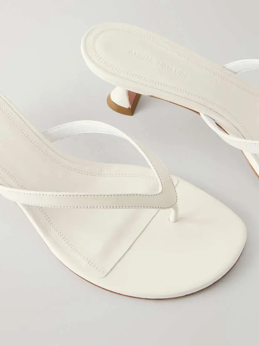 Amina Muaddi Juliette 45 Leather Thong Sandals | Thumbnail 5