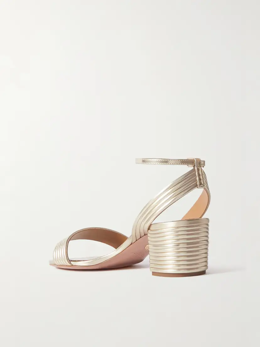 Aquazzura Sundance 50 Metallic Vegan Material Sandals | Thumbnail 3 Aquazzura Sundance 50 Metallic Vegan Material Sandals | Thumbnail 3