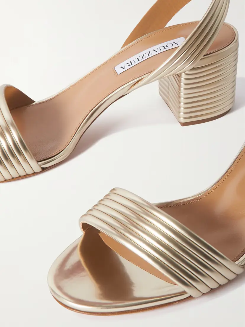 Aquazzura Sundance 50 Metallic Vegan Material Sandals | Thumbnail 5 Aquazzura Sundance 50 Metallic Vegan Material Sandals | Thumbnail 5