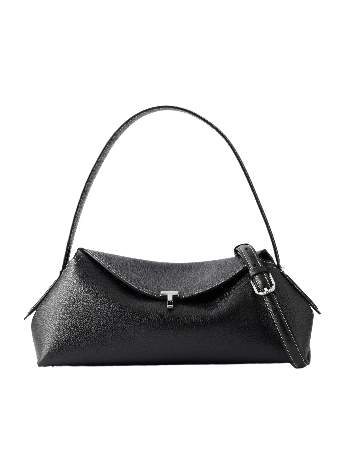 T-lock Full-grain Leather Shoulder Bag