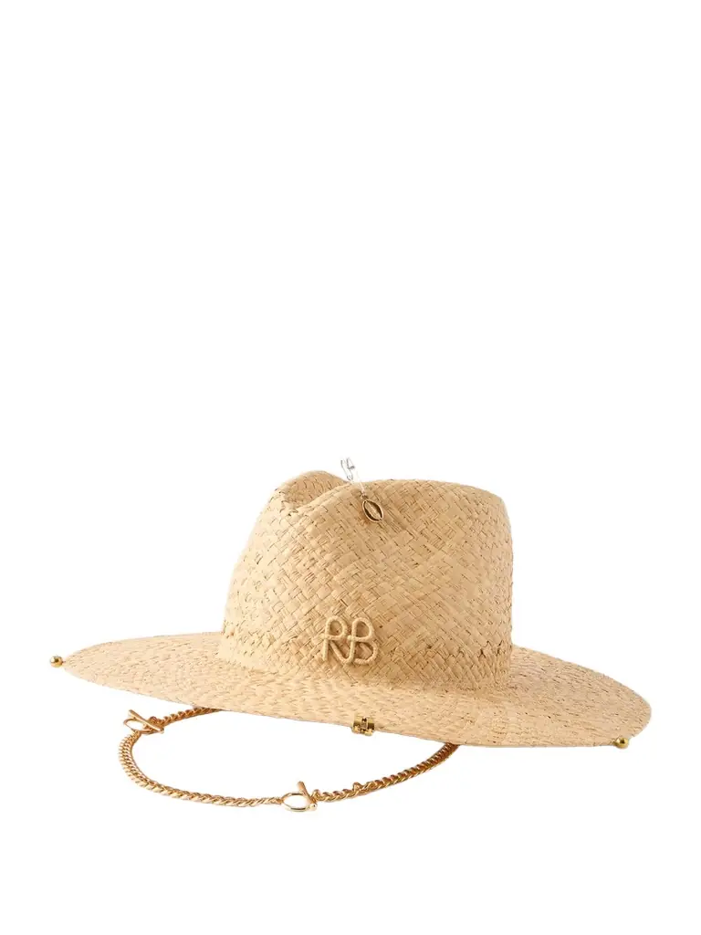 Ruslan Baginskiy Embellished Straw Fedora | Image 1 Ruslan Baginskiy Embellished Straw Fedora | Image 1