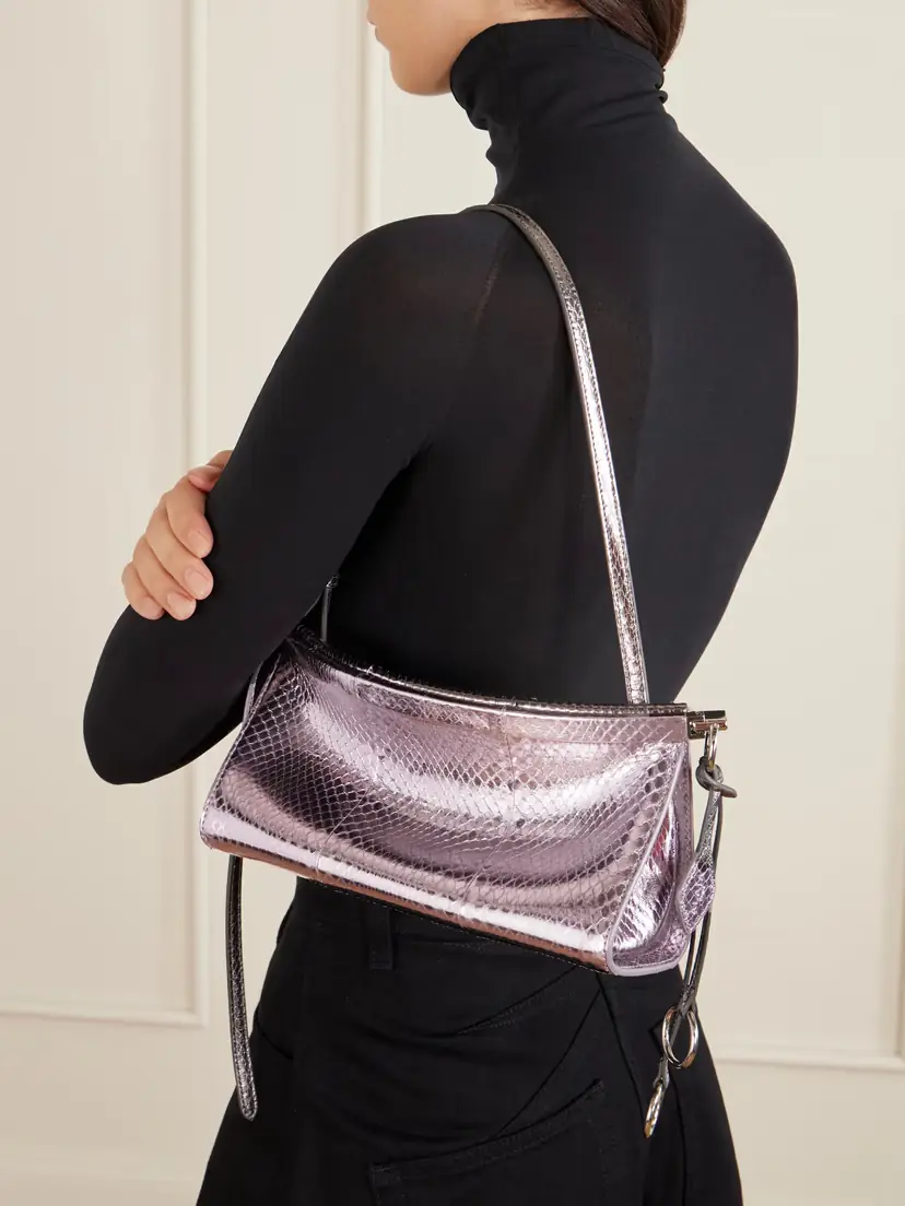 Alaïa Le Click E/w Small Metallic Snakeskin Shoulder Bag | Thumbnail 2 Alaïa Le Click E/w Small Metallic Snakeskin Shoulder Bag | Thumbnail 2