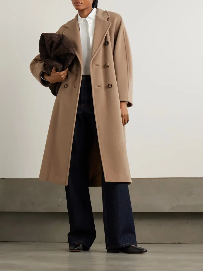 Max Mara Madame 101801 Icon Double-breasted Wool And Cashmere-blend Coat - Brown | Thumbnail 2 Max Mara Madame 101801 Icon Double-breasted Wool And Cashmere-blend Coat - Brown | Thumbnail 2