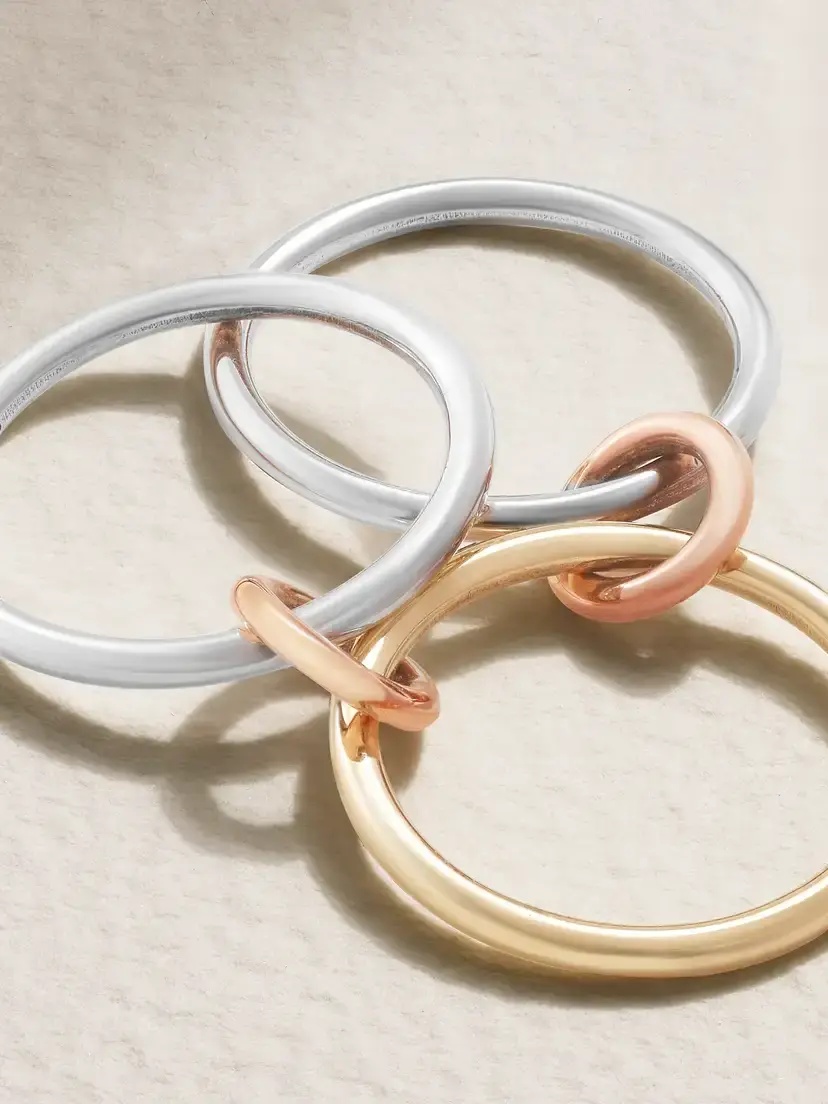 Spinelli Kilcollin Solarium Set Of Three 18-karat Yellow And Rose Gold And Sterling Silver Rings | Thumbnail 4 Spinelli Kilcollin Solarium Set Of Three 18-karat Yellow And Rose Gold And Sterling Silver Rings | Thumbnail 4